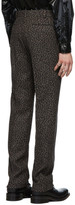 Thumbnail for your product : John Lawrence Sullivan Grey Leopard Flannel Straight Trousers