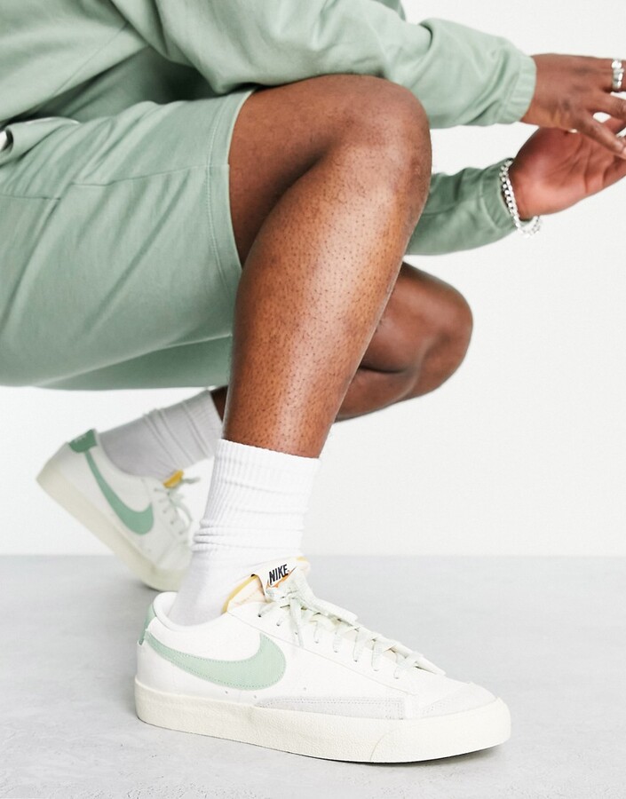 Nike Blazer Low '77 Premium Vintage sneakers in sail and enamel green -  ShopStyle