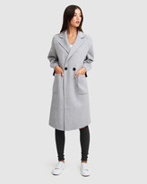 Thumbnail for your product : Belle & Bloom Women's Grey Coats - Publisher Double-Breasted Wool Blend Coat
