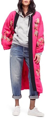 Free People Women's Embroidered Kimono Coat