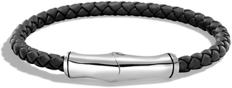 John Hardy Men's Bamboo 5MM Station Bracelet in Sterling Silver and Leather