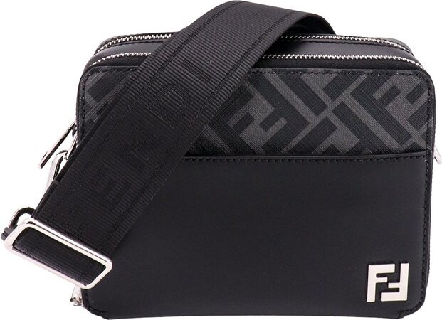 Fendi Ff Jacquard Medium Shoulder Bag in Black for Men