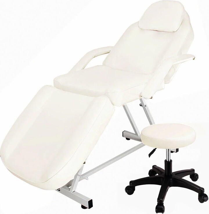 Living and Home Adjustable Massage Table Recliner Chair with Stool