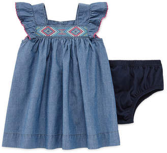 Arizona Girl Chambray Dress Short Sleeve Sundress - Baby Girls