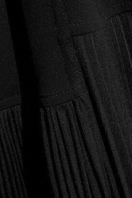 Victoria Beckham Pleated Crepe-paneled Jersey Maxi Dress
