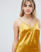 Thumbnail for your product : ASOS DESIGN satin cami with lace