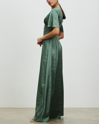 Chi Chi London Women's Green Maxi dresses - Flutter Sleeve Bridesmaid Maxi Dress