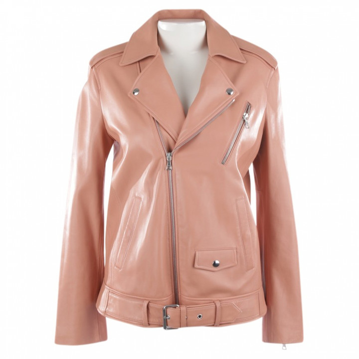 Theory Beige Leather Jackets ShopStyle