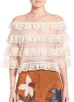 Thumbnail for your product : RED Valentino Ruffled Lace Top