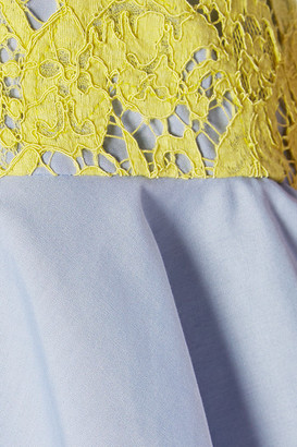 Preen by Thornton Bregazzi Warner Lace-Paneled Cotton Shirt