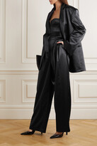 Thumbnail for your product : Dodo Bar Or Coco Pleated Satin Wide-leg Pants - Black