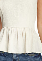 Thumbnail for your product : LOVE21 LOVE 21 Textured V-Neck Peplum Top