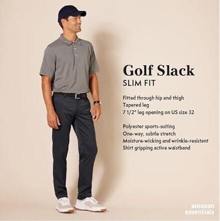 Amazon Essentials AE Mens Slim-Fit Stretch Golf Pant