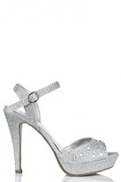 Thumbnail for your product : Miss Diva Manhatan Platform Ankle Strap Dim Sandal in Silver