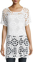 Thumbnail for your product : Johnny Was Lalla Long Eyelet Tunic, White