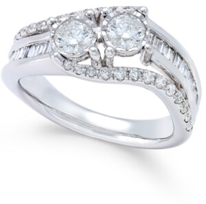 Two Souls, One Love® Diamond Twist Anniversary Ring (1 ct. t.w.) in 14k White Gold