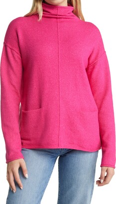 Caslon Pocket Funnel Neck Cotton Blend Sweater