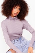 Thumbnail for your product : Nasty Gal Womens Roll With It Ribbed Turtleneck Jumper - Purple - 6