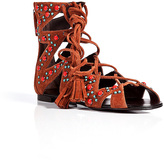 Thumbnail for your product : Giuseppe Zanotti Suede Embellished Lace-Up Gladiator Sandals