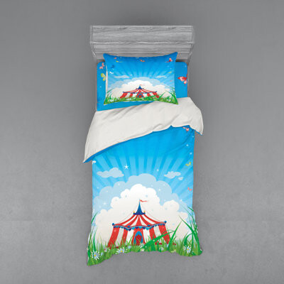 Ambesonne Blue Microfiber Duvet Cover Set