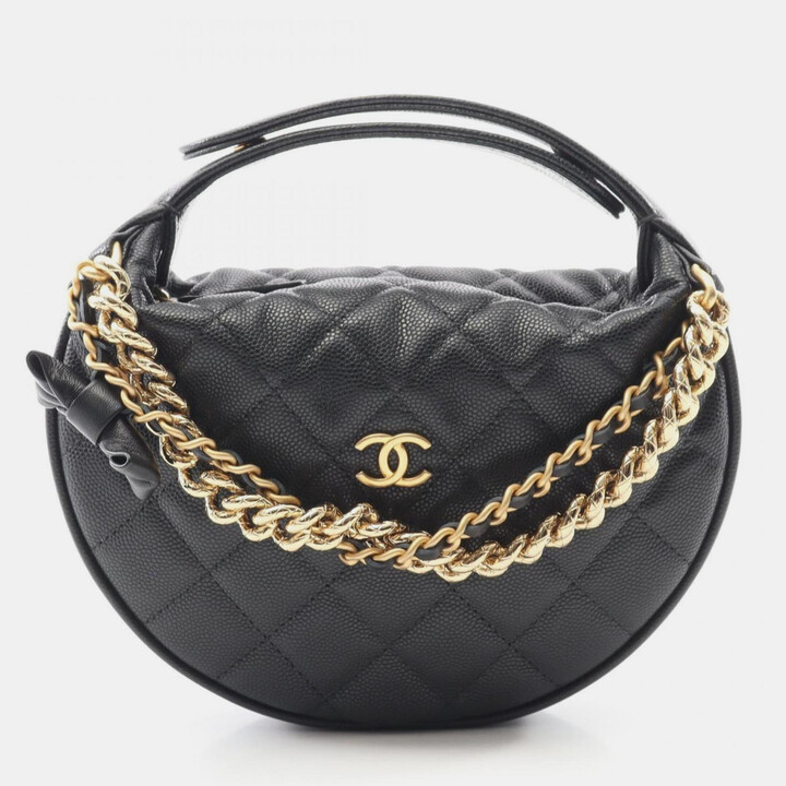 Chanel Matelasse Black Calfskin Leather Shoulder Bag