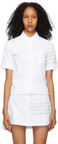 Thumbnail for your product : Thom Browne White Flyweight Tech 4-Bar Short Sleeve Shirt