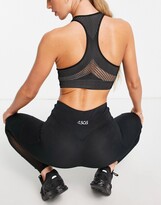 Thumbnail for your product : Dorina Noho knitted lightly padded high impact sports bra in black - BLACK