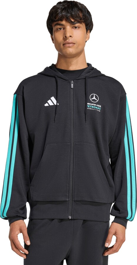 adidas Men's Mercedes Formula 1 Long-Sleeve Hoodie - Black/Mint Rush