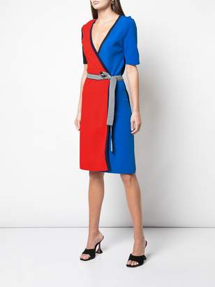 Diane von Furstenberg colour-block wrap dress