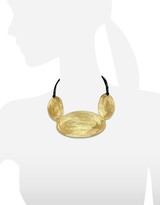 Thumbnail for your product : Stefano Patriarchi Golden Silver Etched Triple Oval Pendant w/Leather Lace