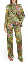 Thumbnail for your product : Marc Jacobs Floral Print Pleated Silk & Cotton Pants