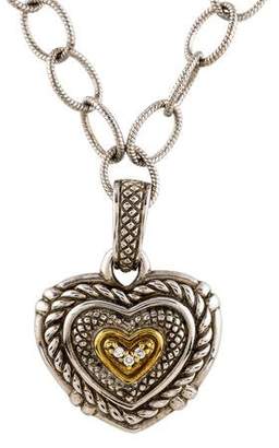 Judith Ripka Diamond Heart Pendant Necklace