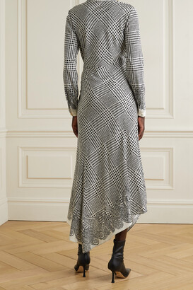 Veronica Beard Ondine Asymmetric Printed Silk-blend Crepe De Chine Shirt Dress - Off-white