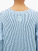 Thumbnail for your product : Loewe Dropped-shoulder Ribbed Cotton Sweater - Light Blue