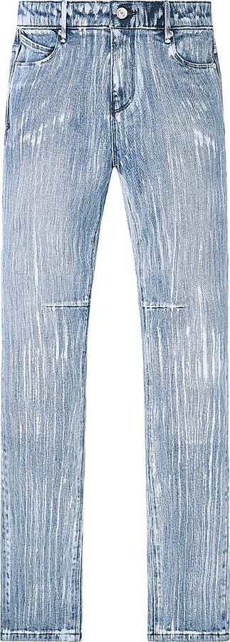 RtA Men's Lost Frequencies Bryant Washed Slim-Leg Jeans - Aqua Drizzle - Size 40
