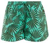 Thumbnail for your product : Diane von Furstenberg Elasticated Waist Stretch Cotton Shorts - Womens - Green Multi