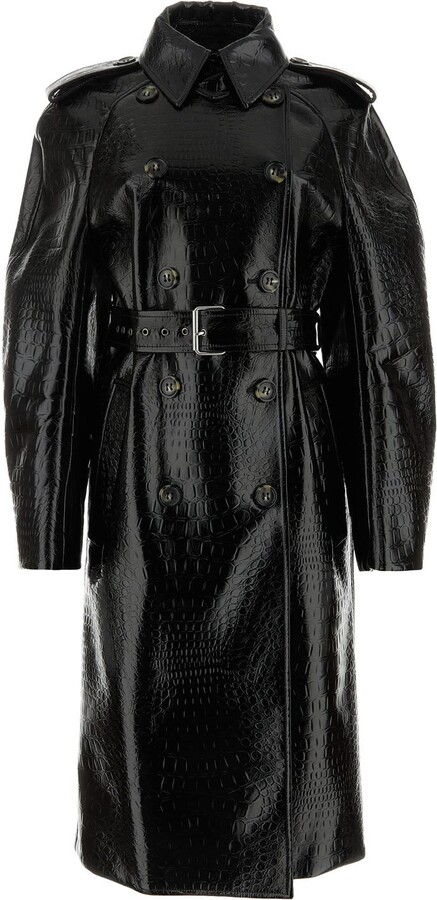 Max Mara Sportmax Black synthetic leather Faggi coat