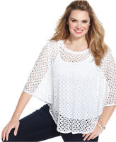 Thumbnail for your product : Style&Co. Plus Size Crochet Poncho