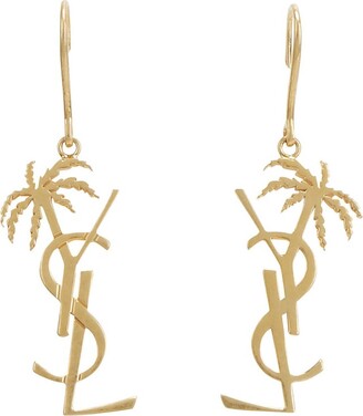 Saint Laurent Monogram Palm Tree Earrings