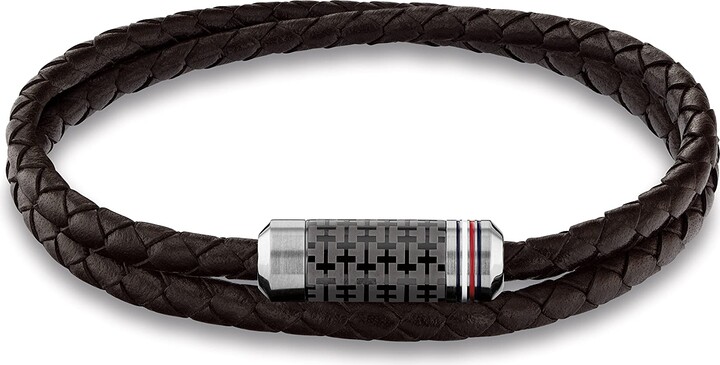 Tommy Hilfiger Men's Jewelry Double Wrap Leather Bracelet - ShopStyle