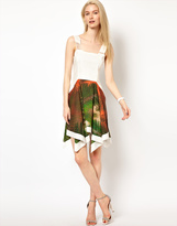 Thumbnail for your product : Chalayan Grey Line Gray Line Handkerchief Sleeveless Dress in Print