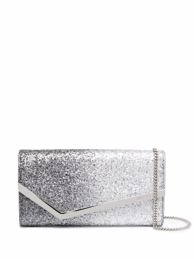 glitter silver clutch