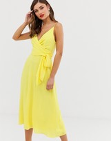 Thumbnail for your product : ASOS DESIGN cami wrap midi dress with tie waist