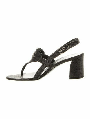 Balenciaga Vintage Raffia Slingback Sandals Black - ShopStyle