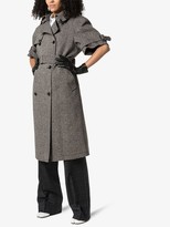 Thumbnail for your product : we11done Herringbone Short Sleeve Belted Trench Coat