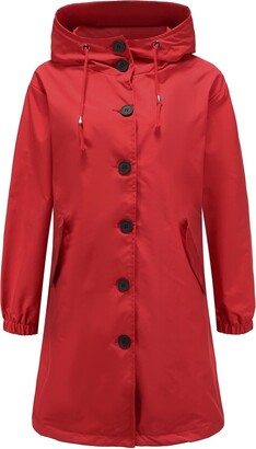 Vemow Women Raincoats Windbreaker Rain Jacket Waterproof Lightweight  Outdoor Hooded Trench Coats Ladies Fall Sweaters - ShopStyle