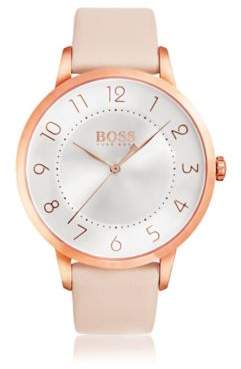 HUGO BOSS Eclipse, Rose Gold-Tone & Leather Watch 1502407 One Size Assorted-Pre-Pack