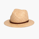 Thumbnail for your product : Madewell Straw Fedora Hat with Leather Band