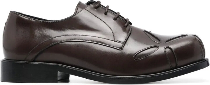 Stefan Cooke Slashed square-toe Derby shoes - ShopStyle