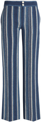 Chloé Striped Cotton-blend Flared Pants